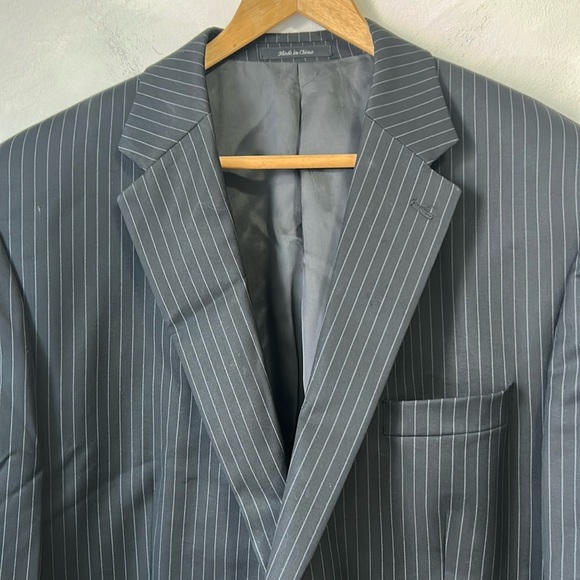 Ralph Lauren 100% wool Black Pinstripe Classic Fit Suit Jacket Blazer Sports 46L - Picture 10 of 11